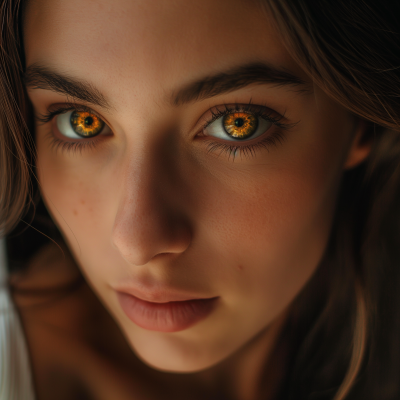 Intense Amber Eyes Portrait