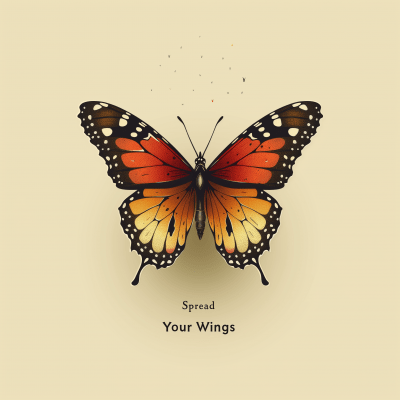 Butterfly Outline with Quote