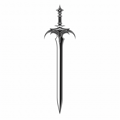 Medieval Damaged Sword Logo Vector
