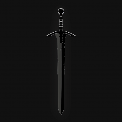 Medieval Sword Logo in Vertical Position