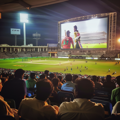 Cricket match screening at Rawalpindi Cricket Stadium