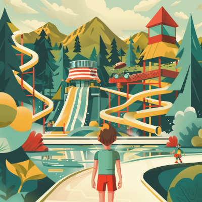 Summertime Adventure Park Illustration