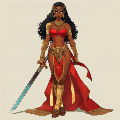 Regal Warrior Woman Illustration