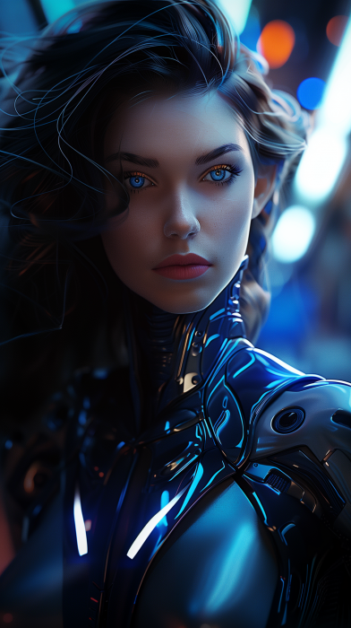 Mysterious Woman in Sci-Fi Armor