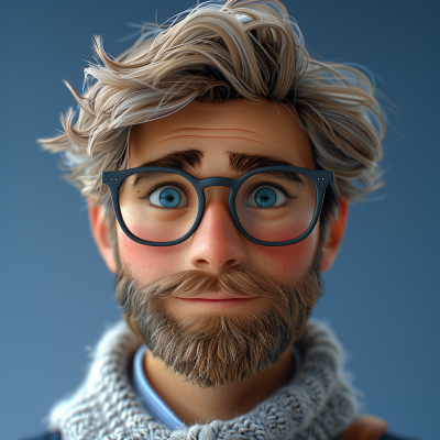 3D Illustrated Adult Male Avatar with Sportive Appearance