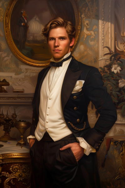 Portrait of Aristocratic Artist in Lavish Room