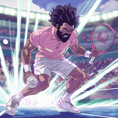 Futuristic Tennis Players illustration