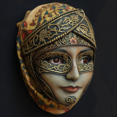 Ottoman Woman with Arabic Calligraphy Mask