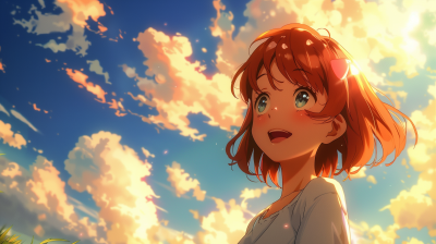 Anime Ghibli Inspired Happy Girl
