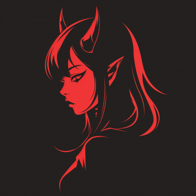 Minimalist Demon Girl Logo