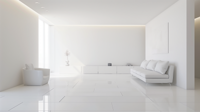 Minimalist White Living Room
