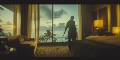 Luxury Hawaiian Hotel Room Cinematic Still