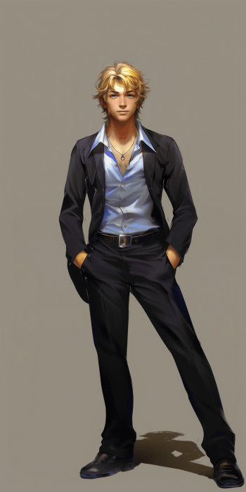 Confident Young Man in Dark Suit