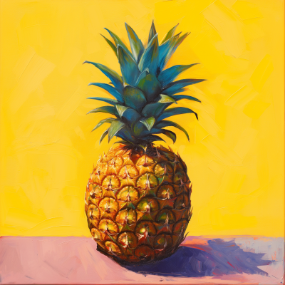 Colorful Pineapple Oil Painting