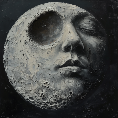 Realistic Face in the Moon