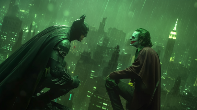 Batman vs Joker in Gotham City