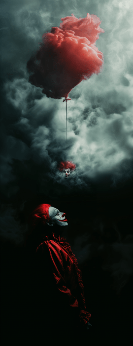Mysterious Clown in Dramatic Setting
