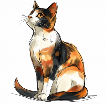 Calico Cat Illustration