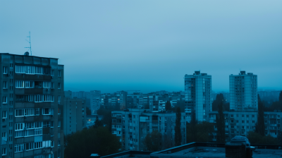 Blue Morning in Eastern European City