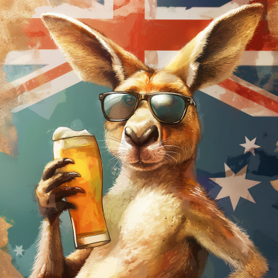 Cool Kangaroo with Beer