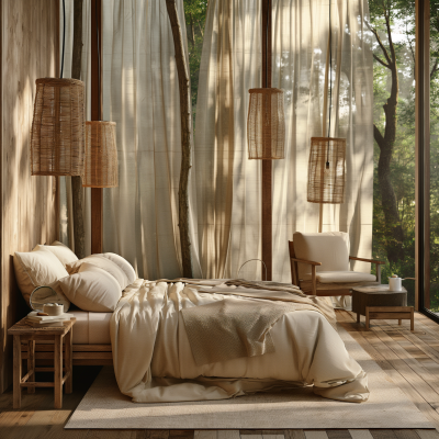 Forest Bedroom in Wabi Sabi Style