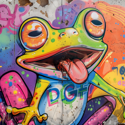 Colorful Frog Graffiti Art