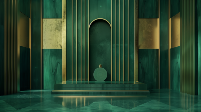 Art Deco Inspired Dark Emerald Green Background
