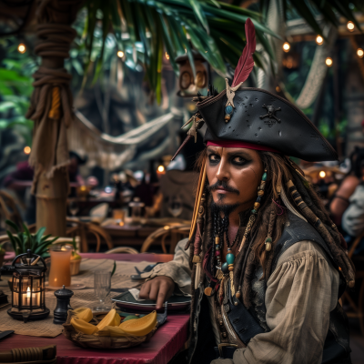 Captain Jack Sparrow at the Tropical Restaurant