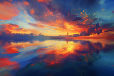 Impressionist Sunrise at Lake Bacalar