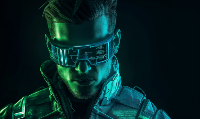Cyberpunk Man in Futuristic Glasses