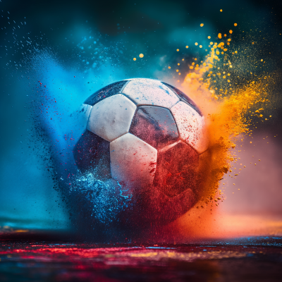 Colorful Soccer Ball Collision