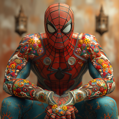 Mexico-Themed Spiderman Illustration
