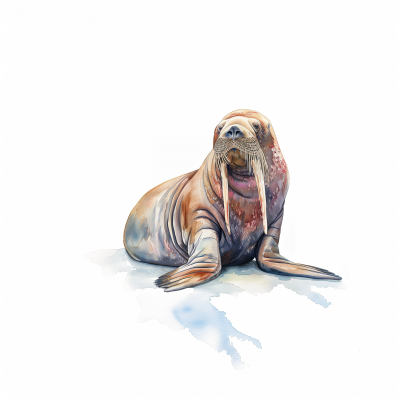 Walrus Resting on Ice