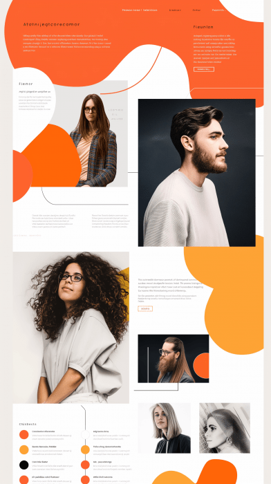 Modern Portrait Collage with Orange Geometric Elements