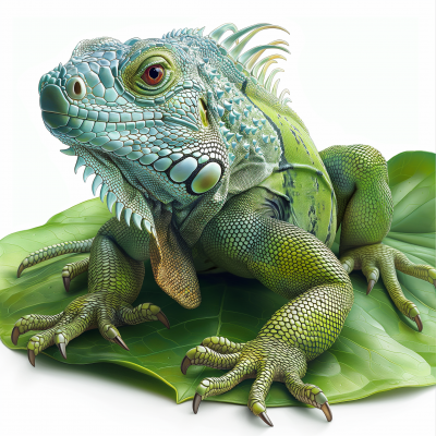 Vibrant Green Iguana Illustration