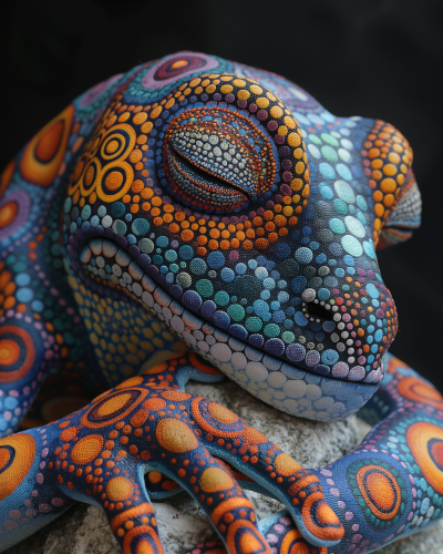 Colorful Chameleon Sculpture