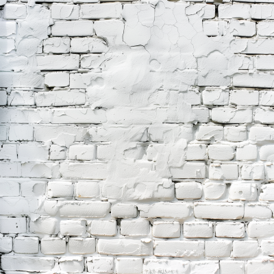 Cracked White Brick Wall