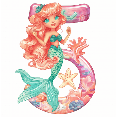 Mermaid Number 5 Illustration