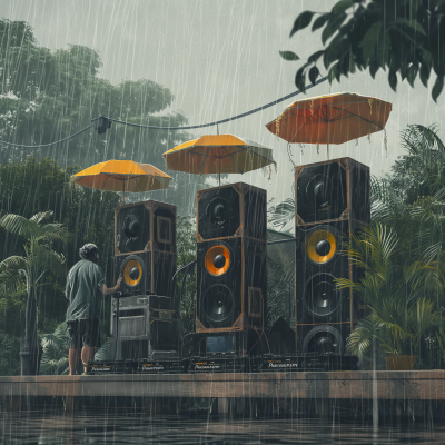 Summer DJ Party in the Rain