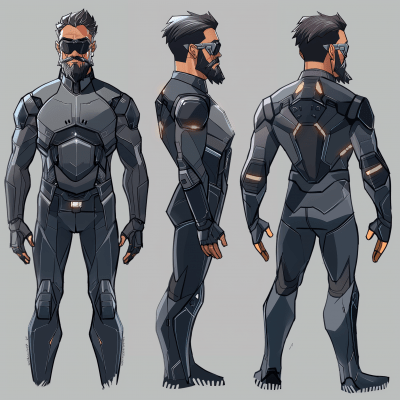 Futuristic Armored Character Poses