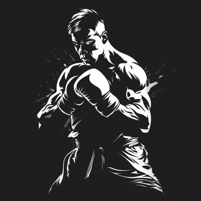 Kickboxer Vector Illustration