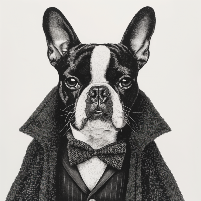 Boston Terrier as Count Dracula