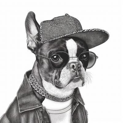 Boston Terrier Rapper