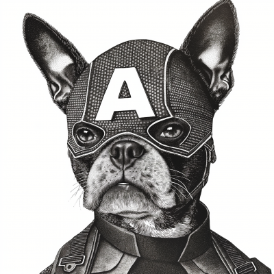 Boston Terrier as Captain America