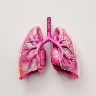Vibrant Pink Human Lungs Illustration