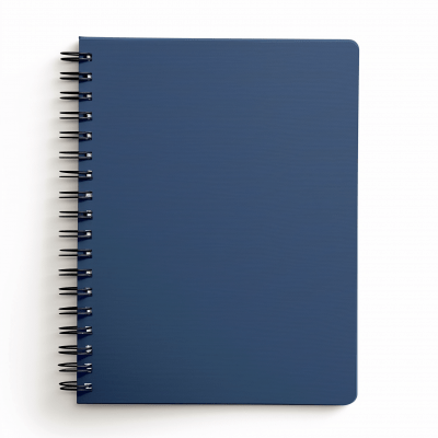 Spiral Bound Notebook on White Background
