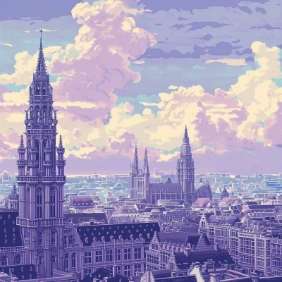 Brussels City 8-bit Graphic