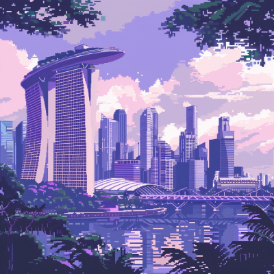 Singapore 8-bit Graphic