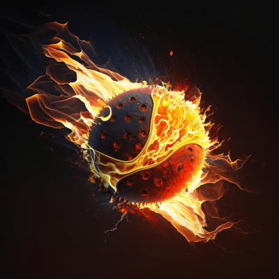 Flaming Pickleball Ball