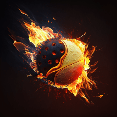 Flaming Pickleball Ball
